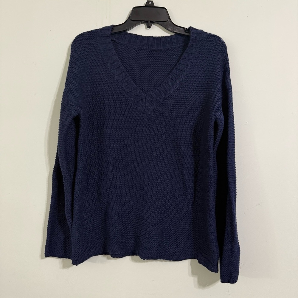 Navy Blue V-Neck Sweater